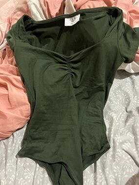 xs Olive Green Ruched Women’s Bodysuit & xs Lavender Bodysuit